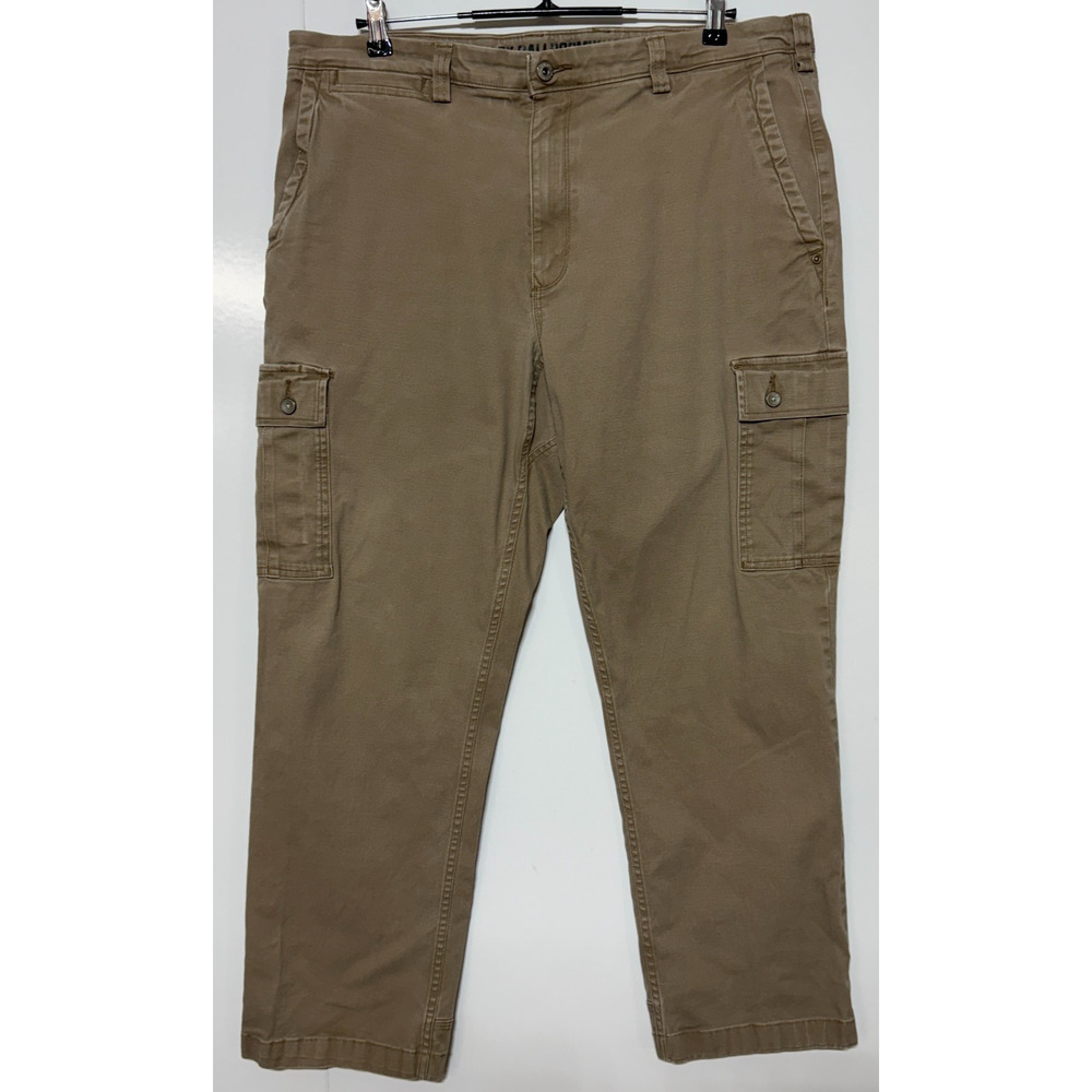 Duluth Pants Mens 38X30 Tan Cargo Canvas Flex Ballroom Khakis Stretch Workwear